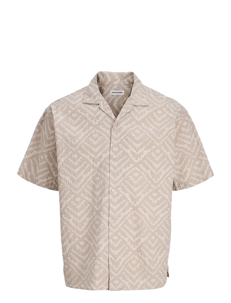 Jack & Jones - JJMILO SEERSUCKER RESORT SHIRT SS - kortærmede skjorter - moonbeam - 1