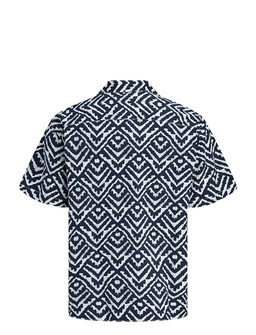 Jack & Jones - JJMILO SEERSUCKER RESORT SHIRT SS - kortærmede skjorter - sky captain - 2