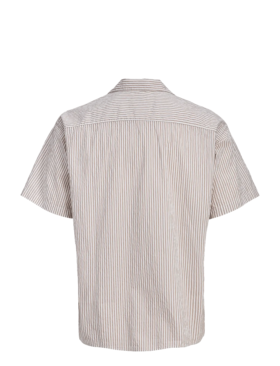 Jack & Jones - JJMILO SEERSUCKER RESORT SHIRT SS - kortærmede skjorter - string - 2