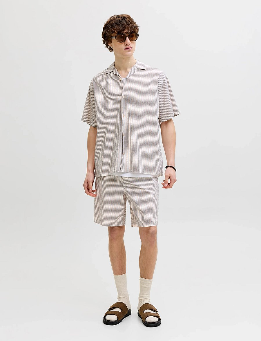 Jack & Jones - JPSTJAIDEN MILO SEERSUCKER SHORT REG - casual shorts - string - 4