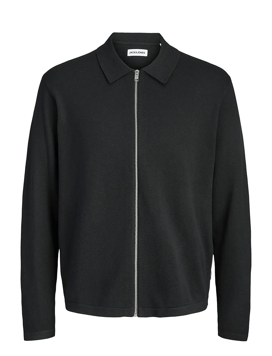 Jack & Jones - JJCOLE KNIT ZIP CARDIGAN - pullover mit durchgehendem reißverschluss - black - 0