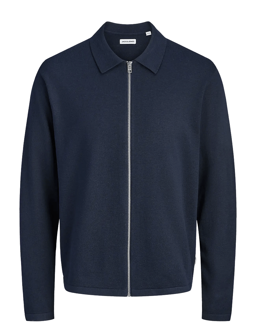 Jack & Jones - JJCOLE KNIT ZIP CARDIGAN - pullover mit durchgehendem reißverschluss - navy blazer - 1