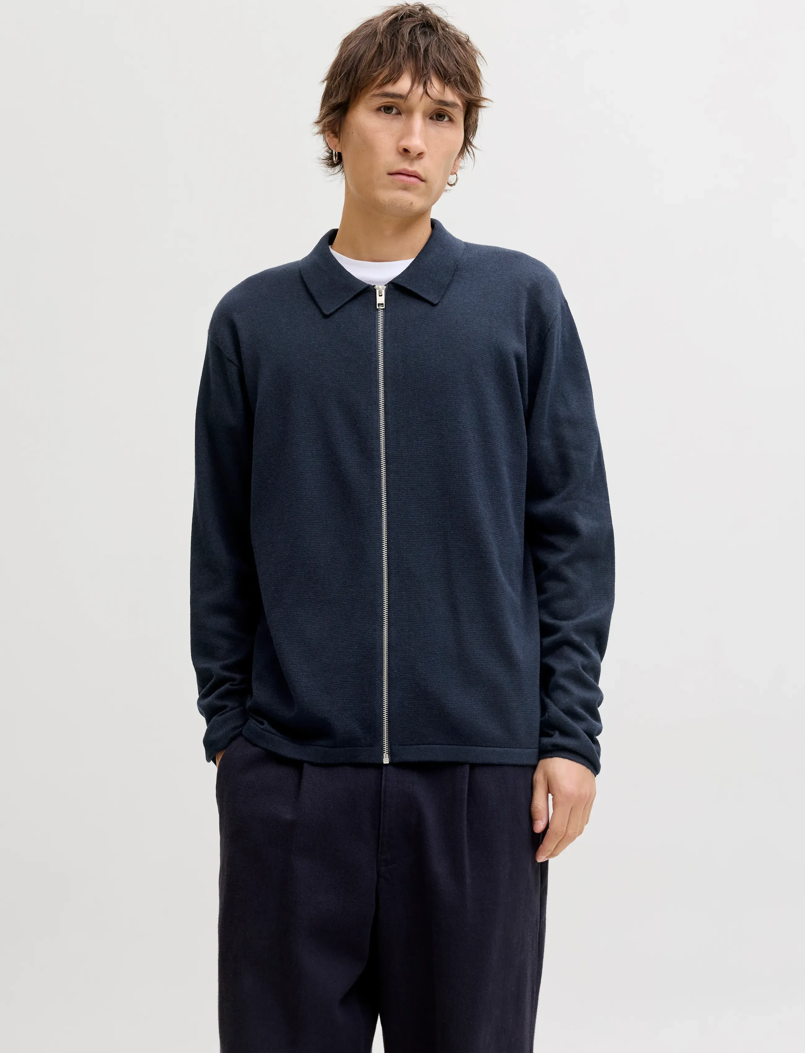 Jack & Jones JJCOLE KNIT ZIP CARDIGAN - Kleidung - NAVY BLAZER / navy
