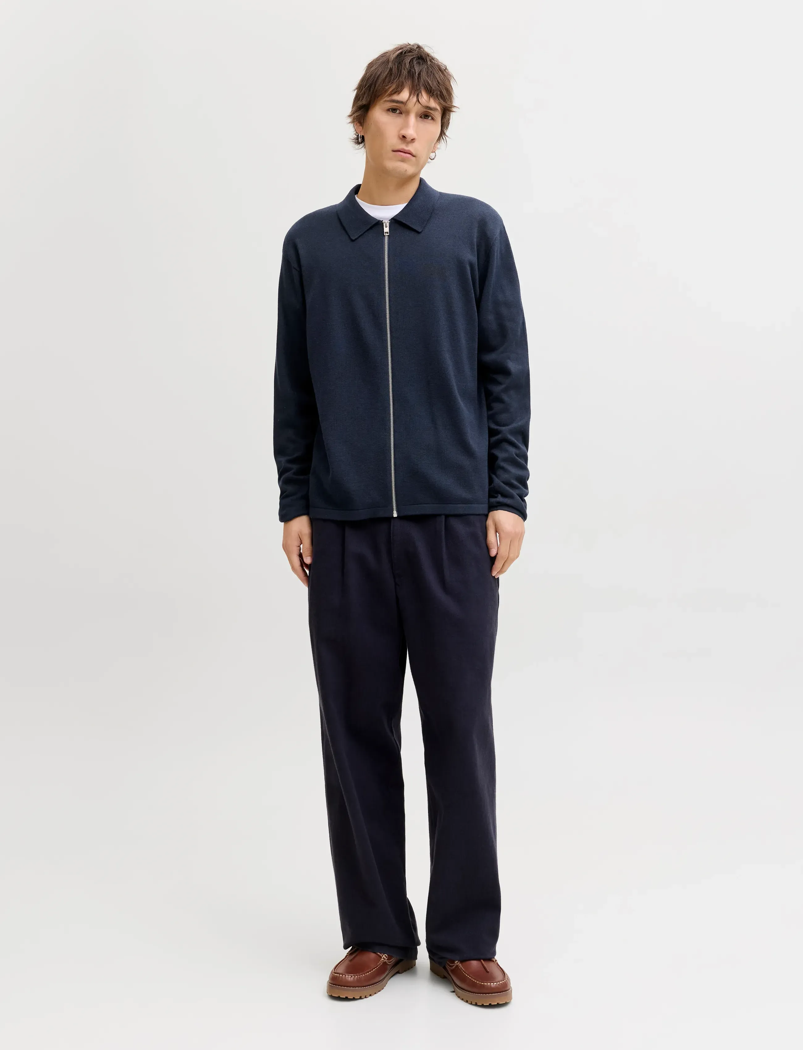Jack & Jones - JJCOLE KNIT ZIP CARDIGAN - pullover mit durchgehendem reißverschluss - navy blazer - 3