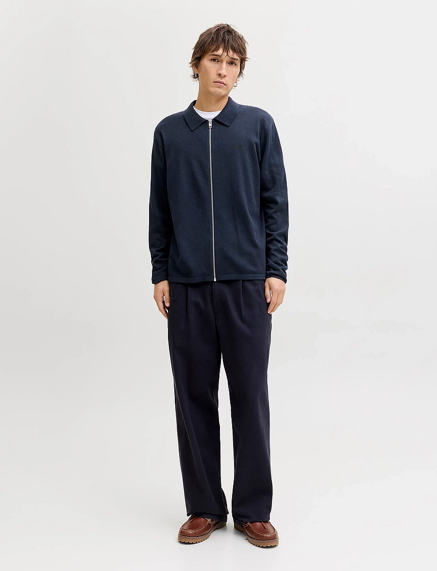 Jack & Jones - JJCOLE KNIT ZIP CARDIGAN - pullover mit durchgehendem reißverschluss - navy blazer - 3