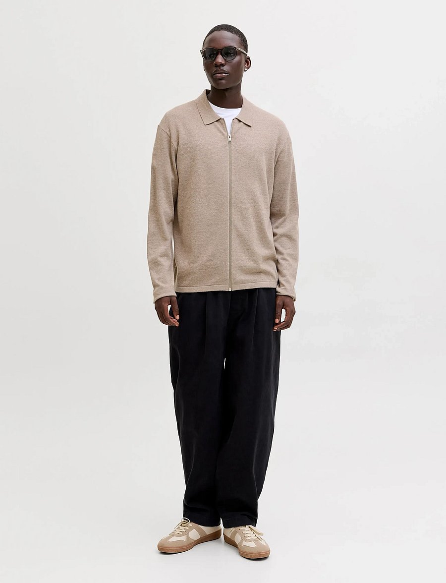Jack & Jones - JJCOLE KNIT ZIP CARDIGAN - pullover mit durchgehendem reißverschluss - string - 4