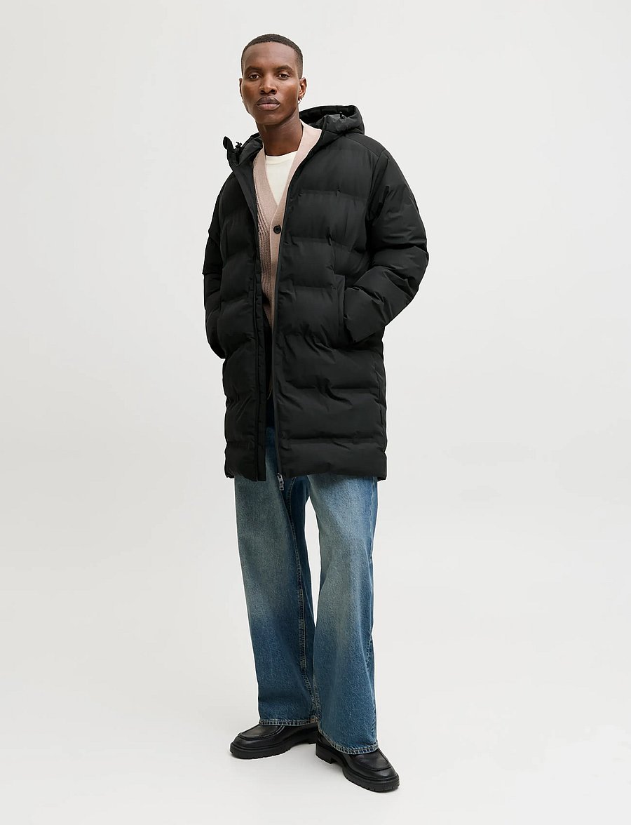 Jack & Jones - JJESOHO LONG PUFFER LN - pūkinės striukės - black - 4