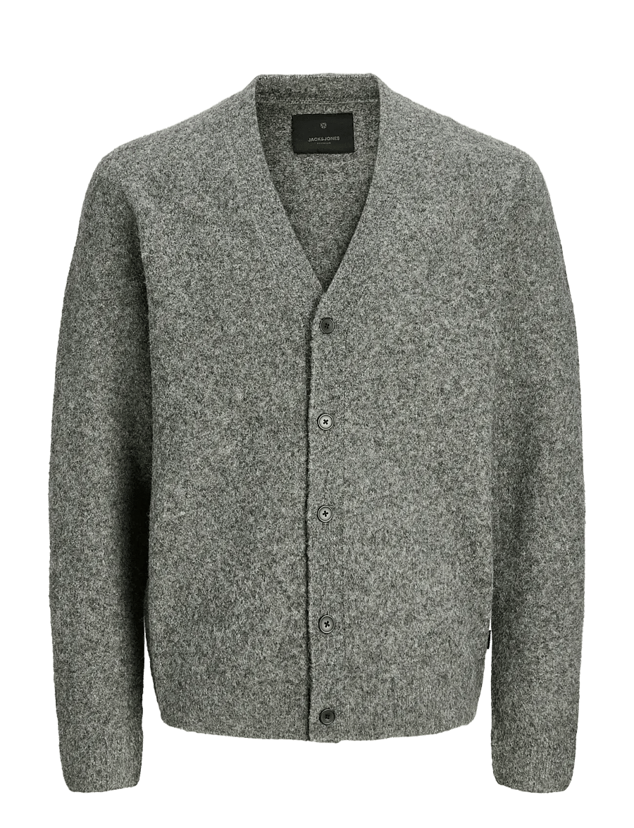 Jack & Jones - JPRBLASIMON SOUFFLE KNIT CARDIGAN - cardigans - medium grey melange - 0