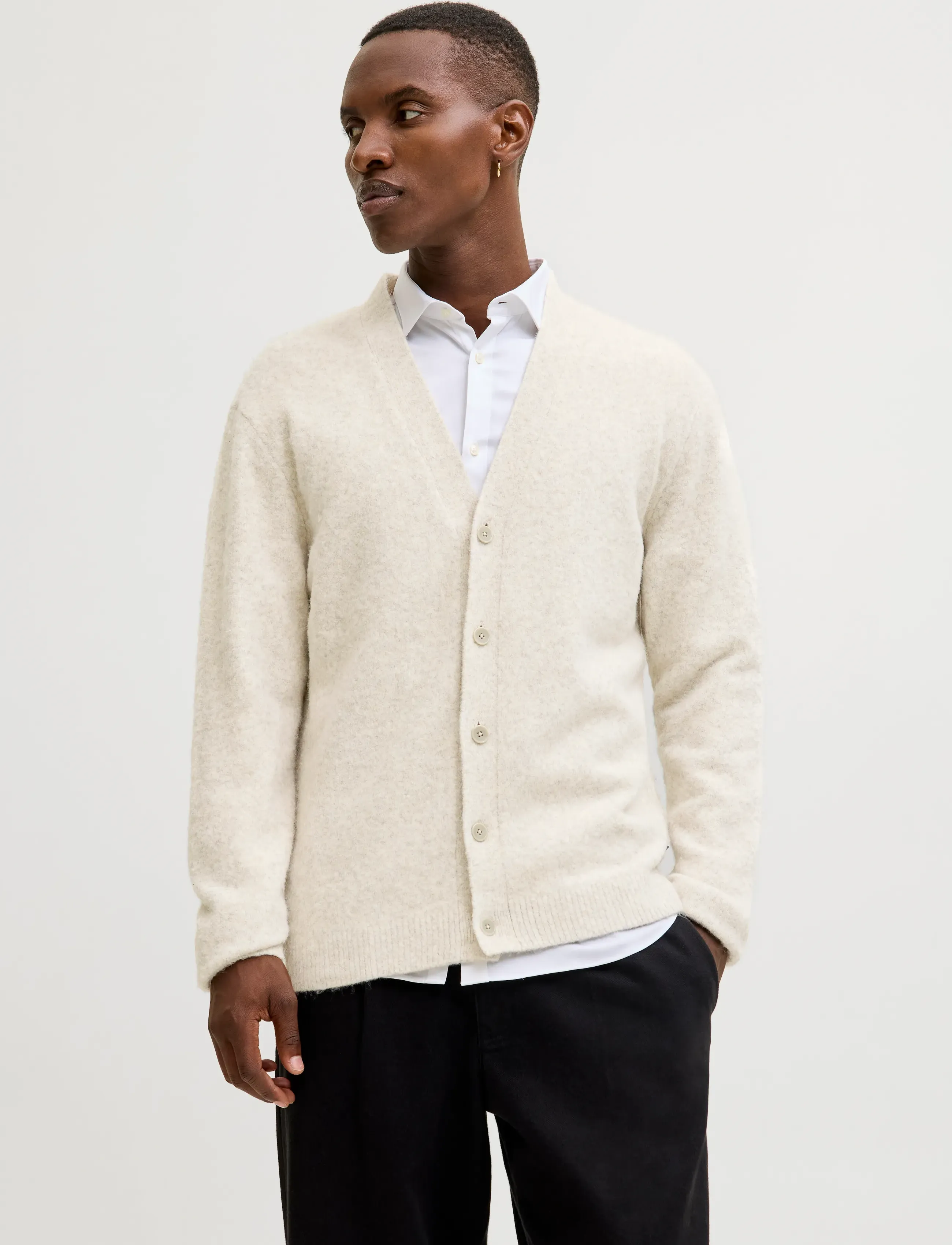 Jack & Jones JPRBLASIMON SOUFFLE KNIT CARDIGAN - Kollektionen - SILVER LINING / cream