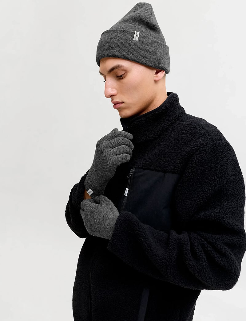 Jack & Jones - JACCOOPER BEANIE AND GLOVES GIFTBOX - kollektsioonid - dark grey melange - 0