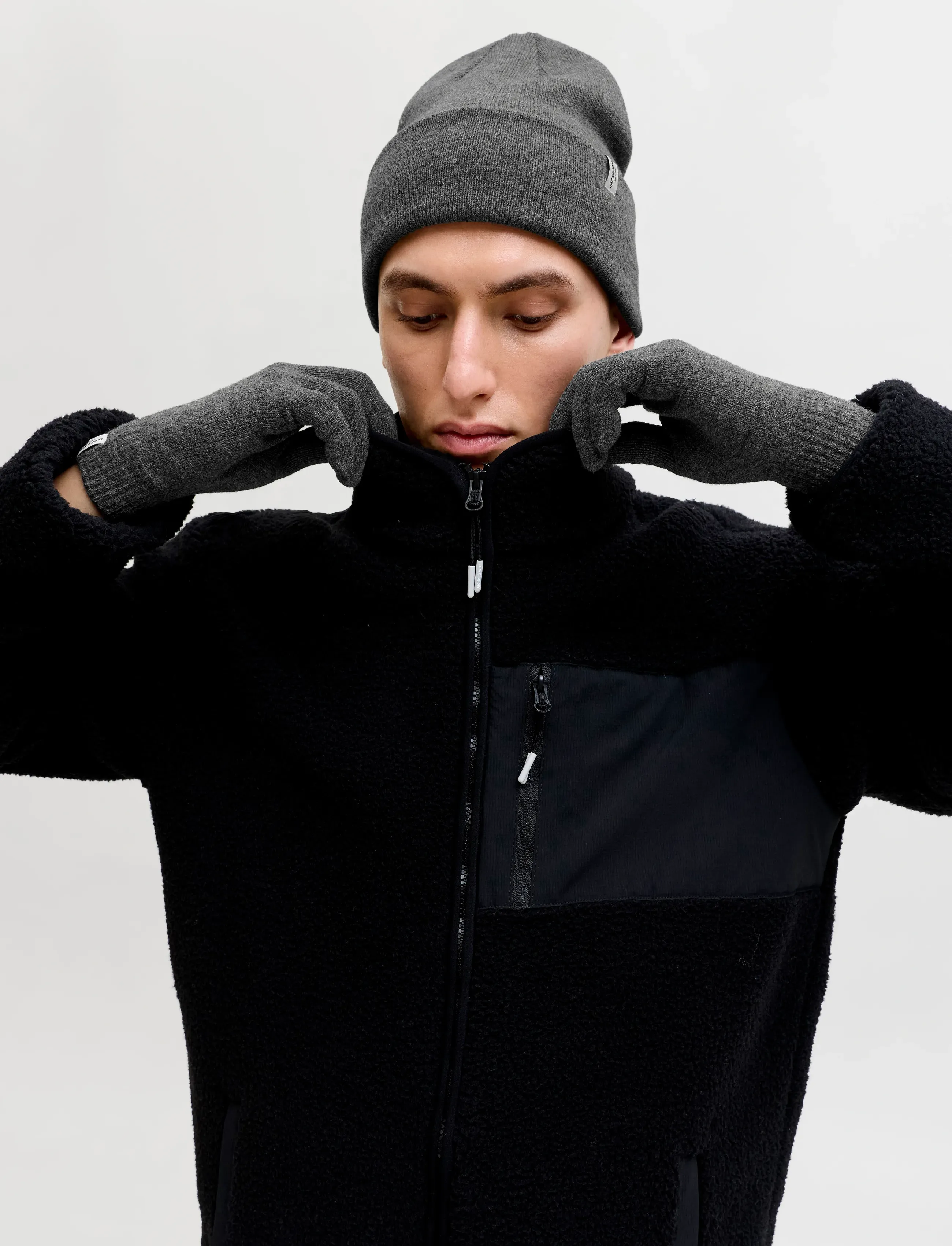 Jack & Jones JACCOOPER BEANIE AND GLOVES GIFTBOX - Accessories - DARK GREY MELANGE / grey