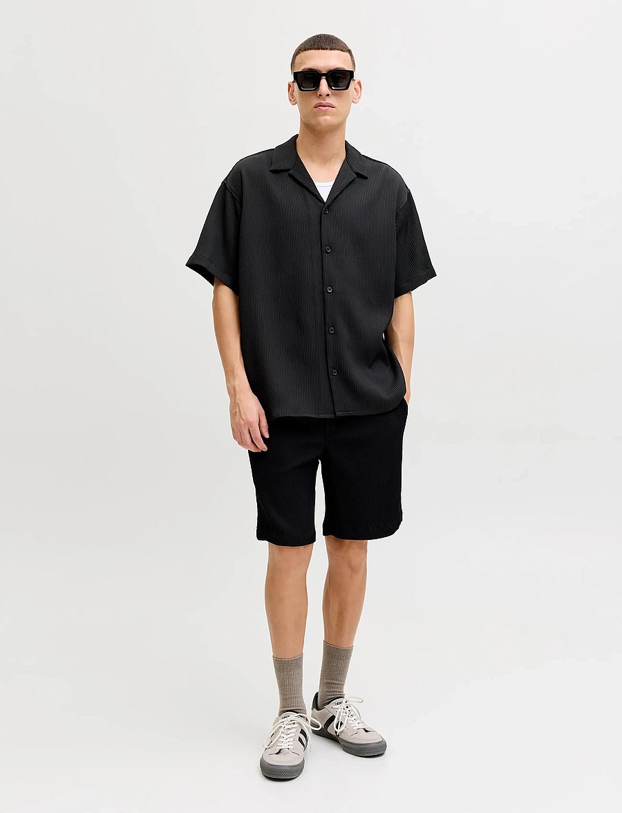 Jack & Jones - JJEHARRISON RESORT SHIRT SS SN - kortærmede skjorter - black - 3