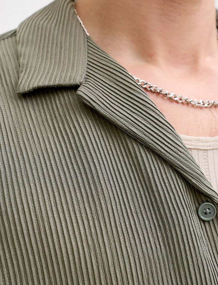 Jack & Jones - JJEHARRISON RESORT SHIRT SS SN - kortærmede skjorter - dusty olive - 5