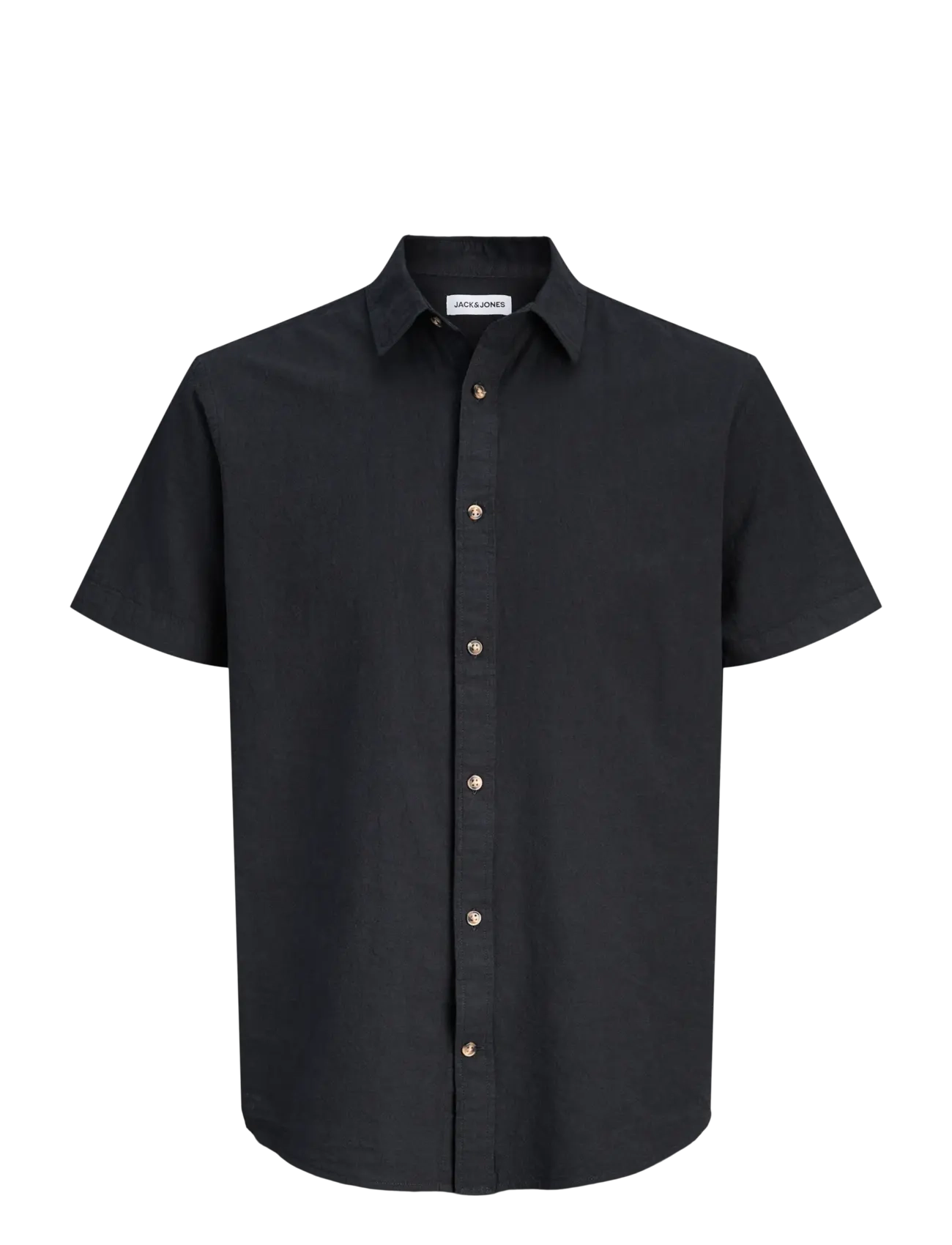 Jack & Jones JJESUMMER LINEN BLEND SHIRT S/S SN - Hørskjorter - BLACK / black