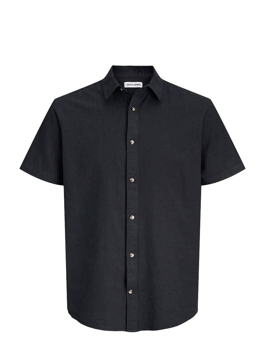 Jack & Jones - JJESUMMER LINEN BLEND SHIRT S/S SN - linen shirts - black - 1