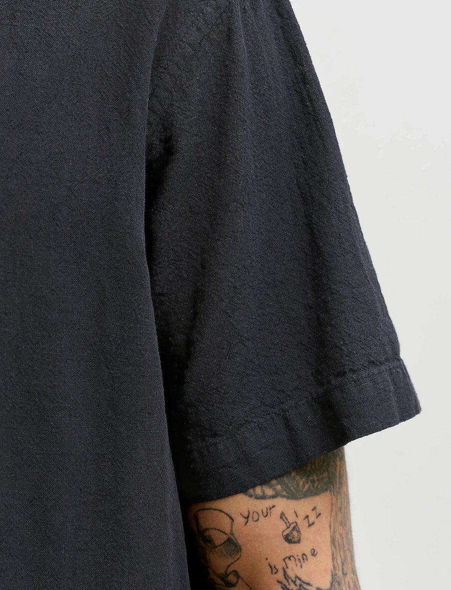 Jack & Jones - JJESUMMER LINEN BLEND SHIRT S/S SN - linen shirts - black - 4