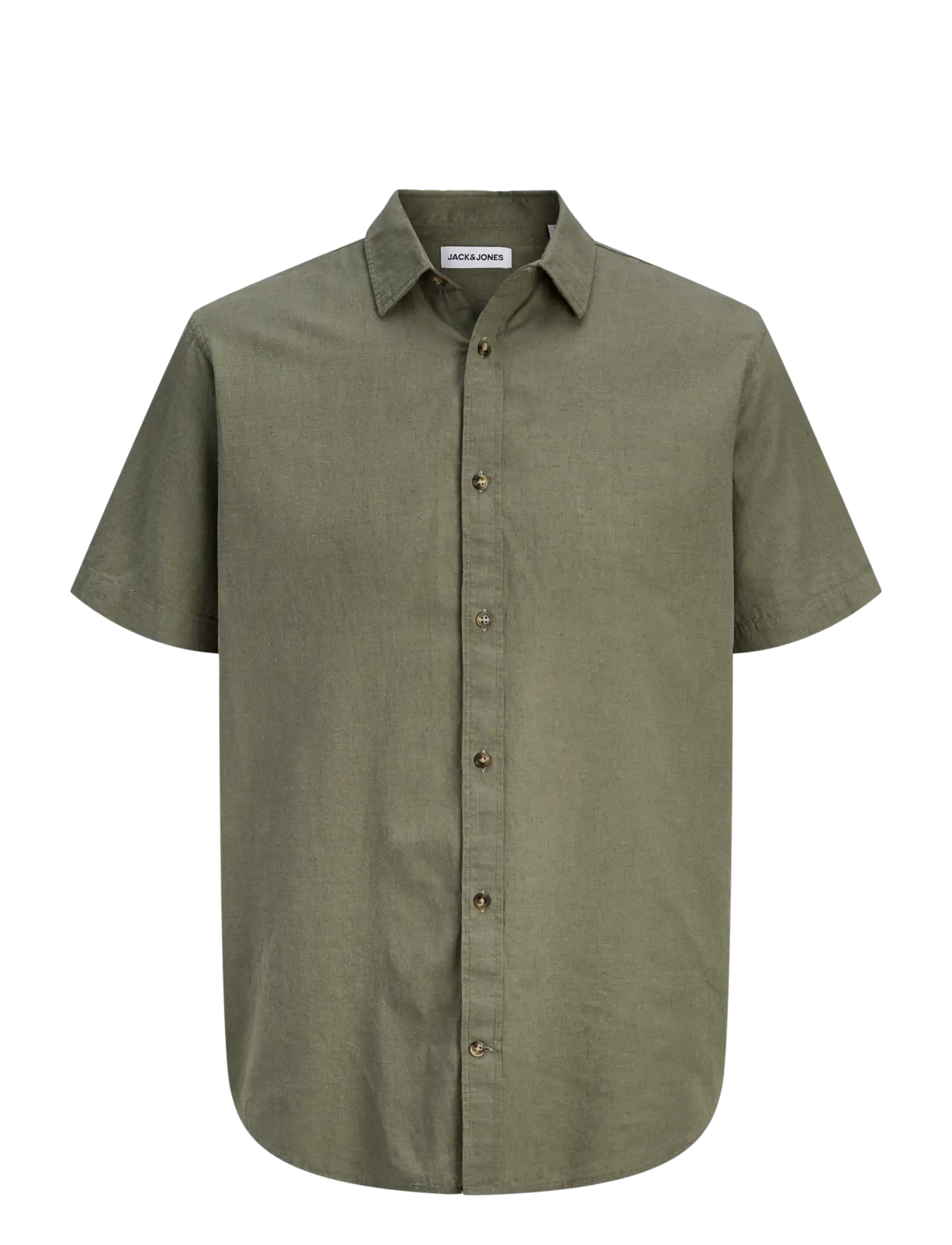 Jack & Jones JJESUMMER LINEN BLEND SHIRT S/S SN - Skjorter - DUSTY OLIVE / khaki/green