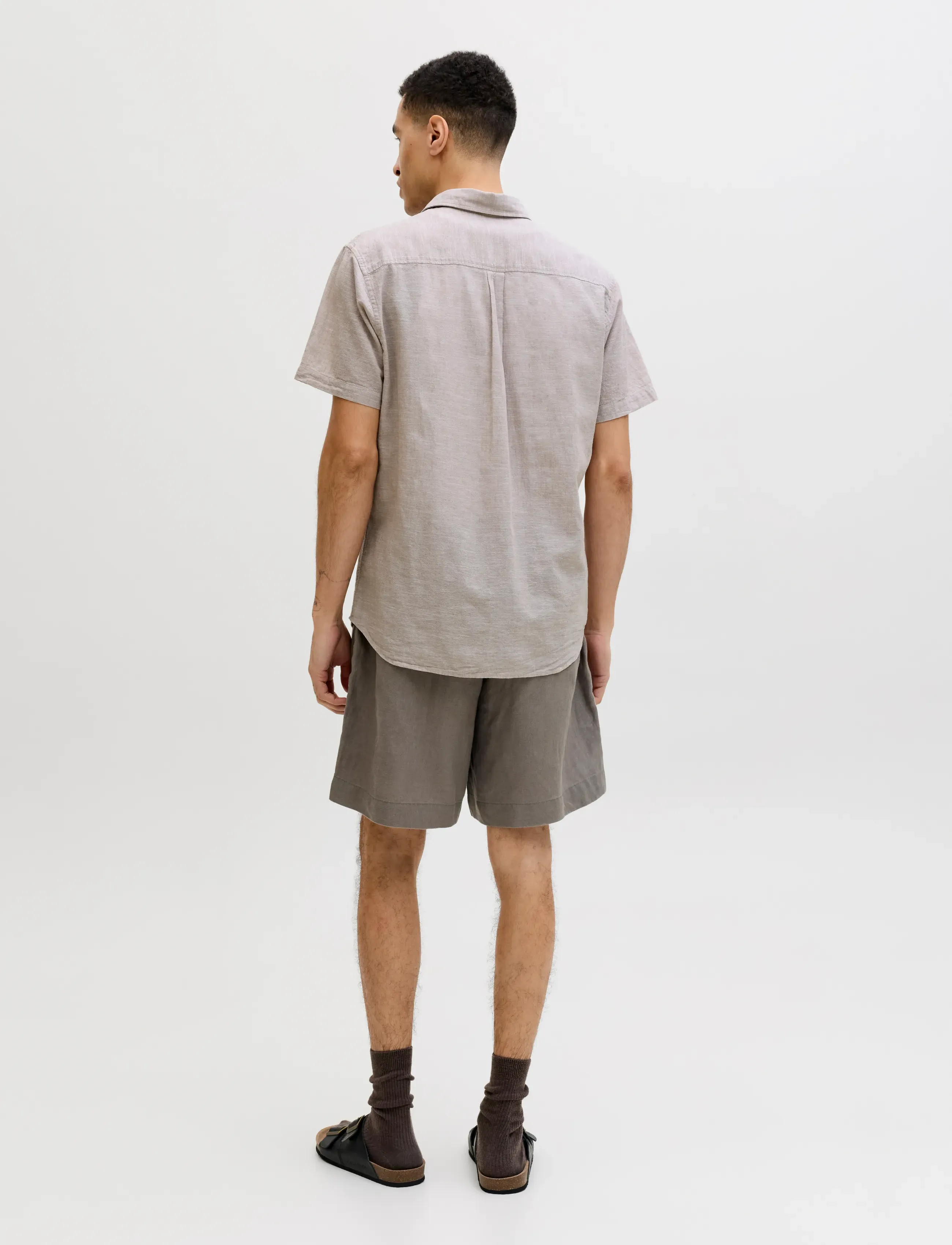 Jack & Jones - JJESUMMER LINEN BLEND SHIRT S/S SN - hørskjorter - string - 3
