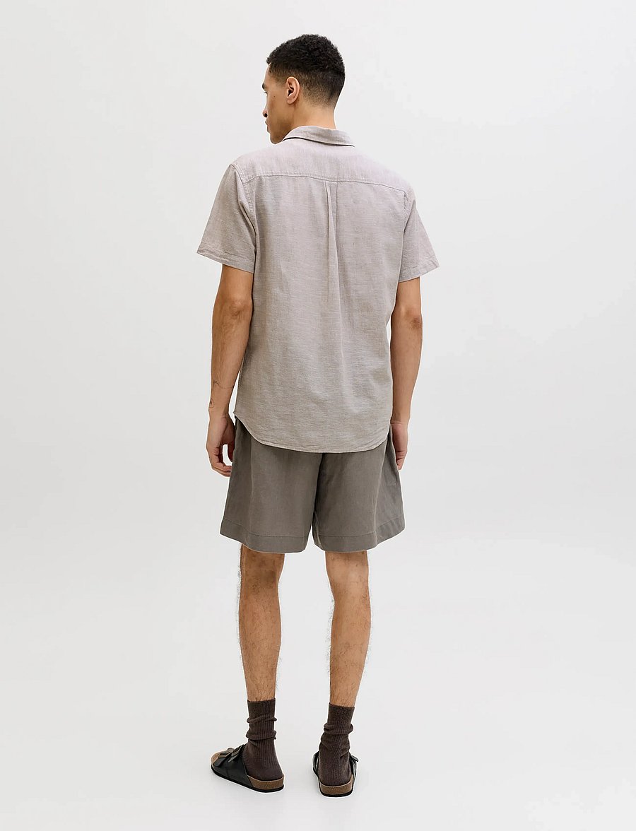 Jack & Jones - JJESUMMER LINEN BLEND SHIRT S/S SN - linen shirts - string - 3