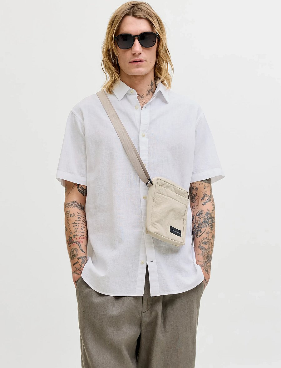 Jack & Jones - JJESUMMER LINEN BLEND SHIRT S/S SN - linen shirts - white - 0