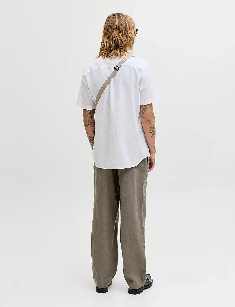 Jack & Jones - JJESUMMER LINEN BLEND SHIRT S/S SN - linen shirts - white - 2