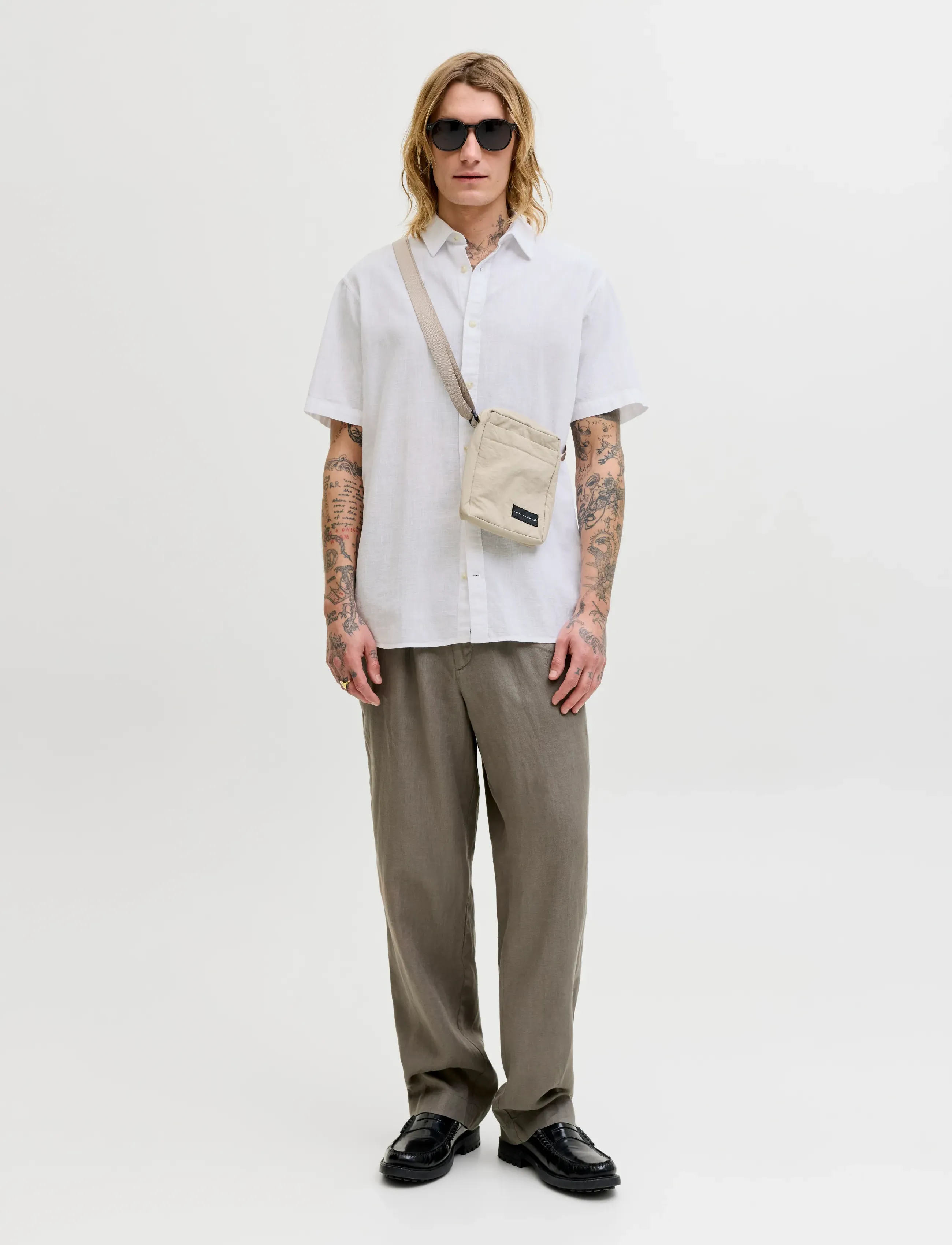 Jack & Jones - JJESUMMER LINEN BLEND SHIRT S/S SN - hørskjorter - white - 3