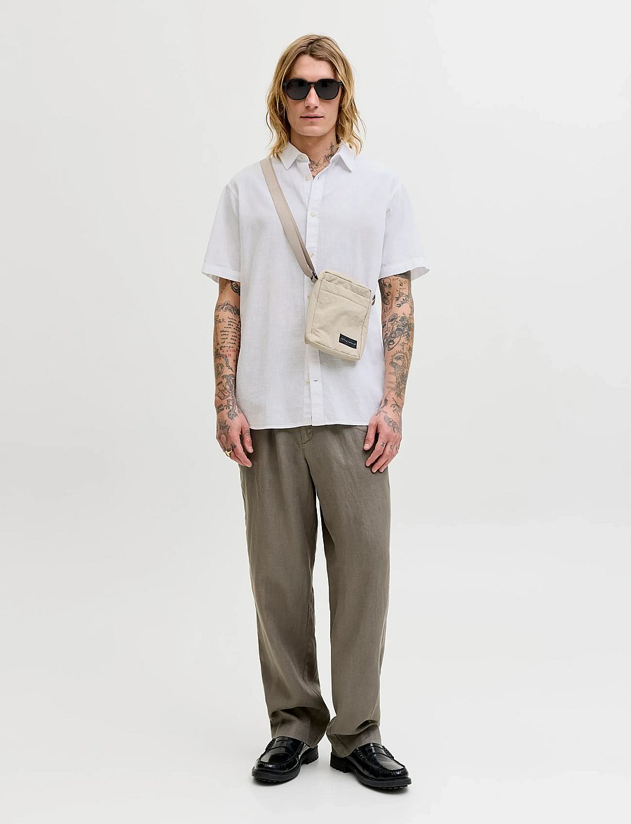 Jack & Jones - JJESUMMER LINEN BLEND SHIRT S/S SN - linen shirts - white - 3
