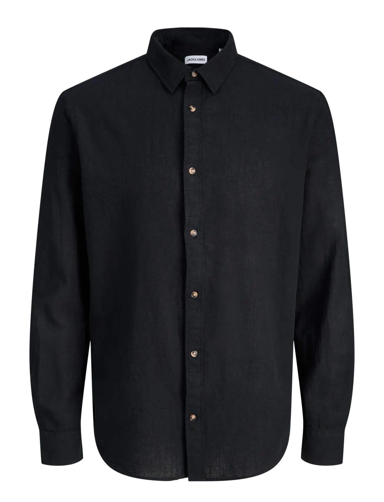 Jack & Jones JJESUMMER LINEN BLEND SHIRT L/S SN - Särgid - BLACK / black