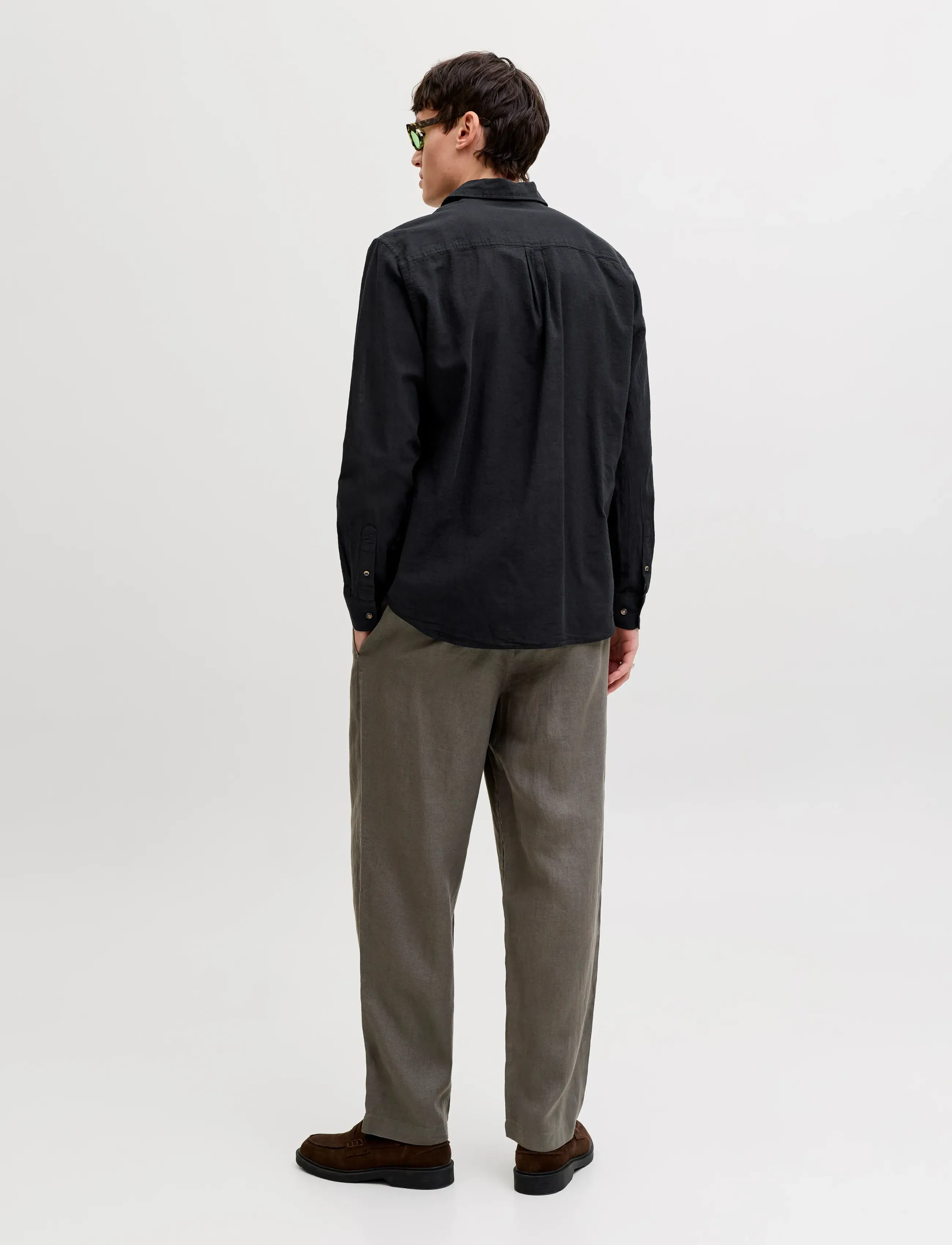 Jack & Jones - JJESUMMER LINEN BLEND SHIRT L/S SN - hørskjorter - black - 2