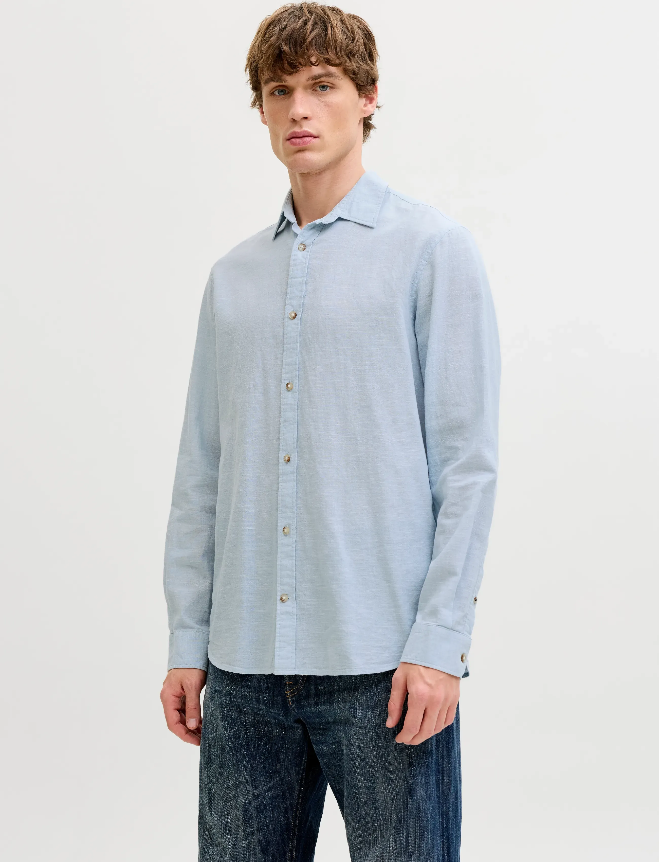 Jack & Jones JJESUMMER LINEN BLEND SHIRT L/S SN - Skjorter - CELESTIAL BLUE / blue
