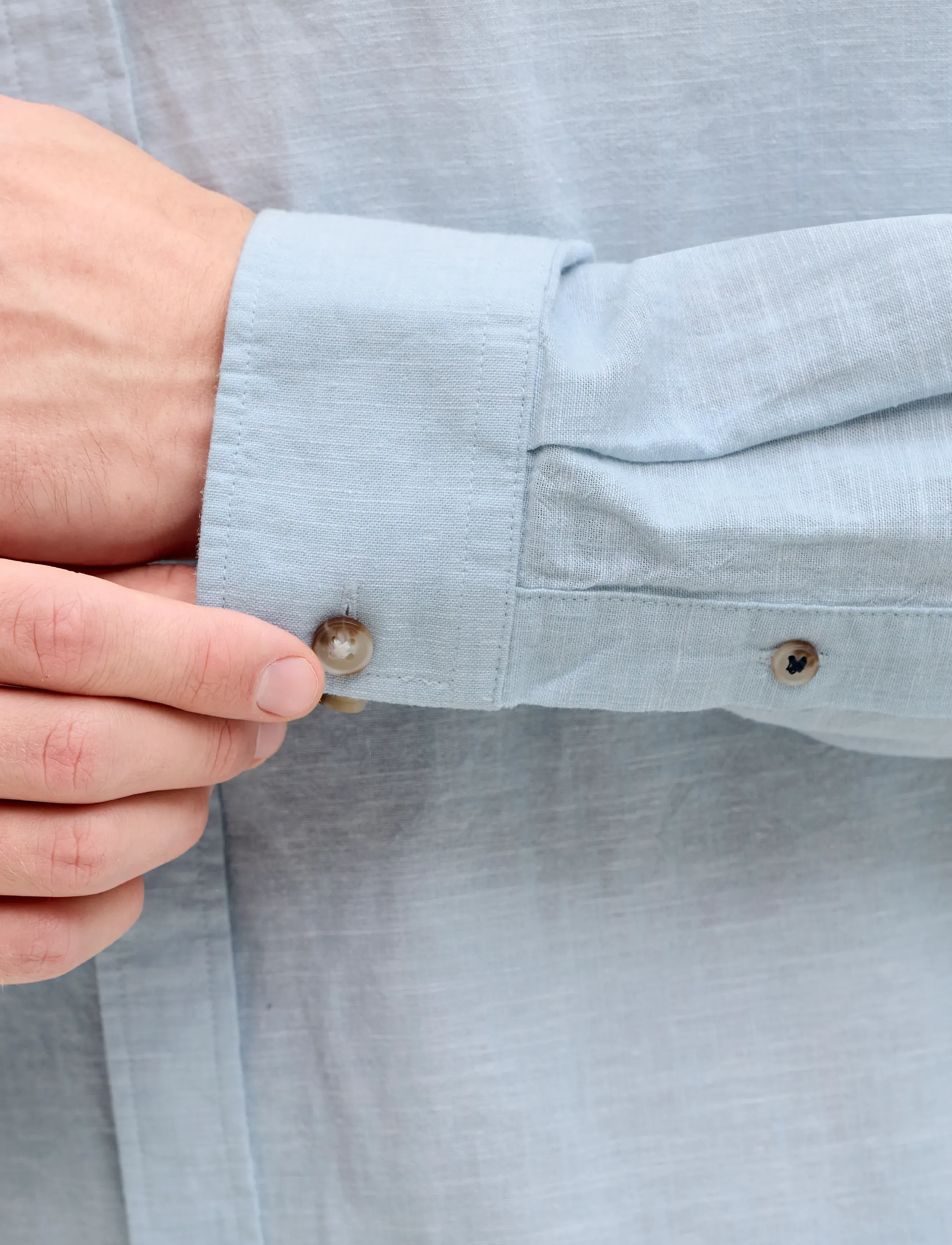 Jack & Jones - JJESUMMER LINEN BLEND SHIRT L/S SN - hørskjorter - celestial blue - 4