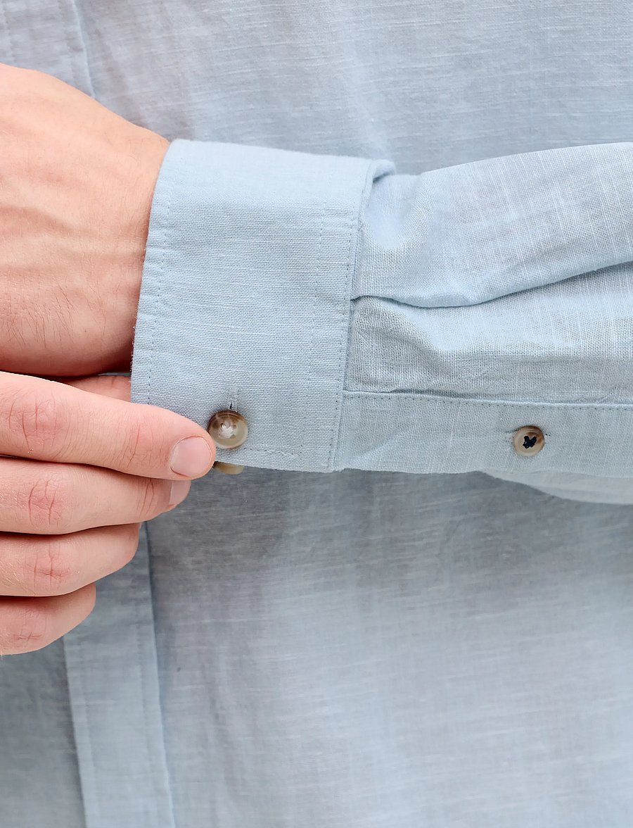 Jack & Jones - JJESUMMER LINEN BLEND SHIRT L/S SN - linen shirts - celestial blue - 4