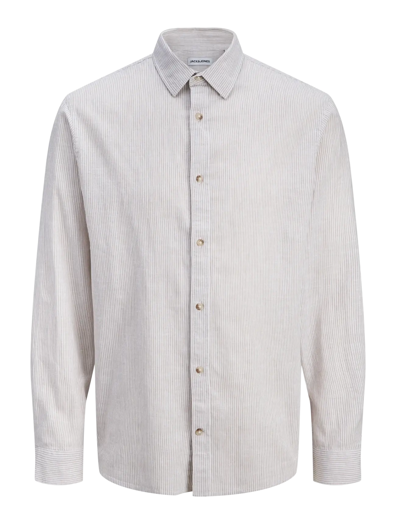 Jack & Jones JJESUMMER LINEN BLEND SHIRT L/S SN - Särgid - CROCKERY / grey