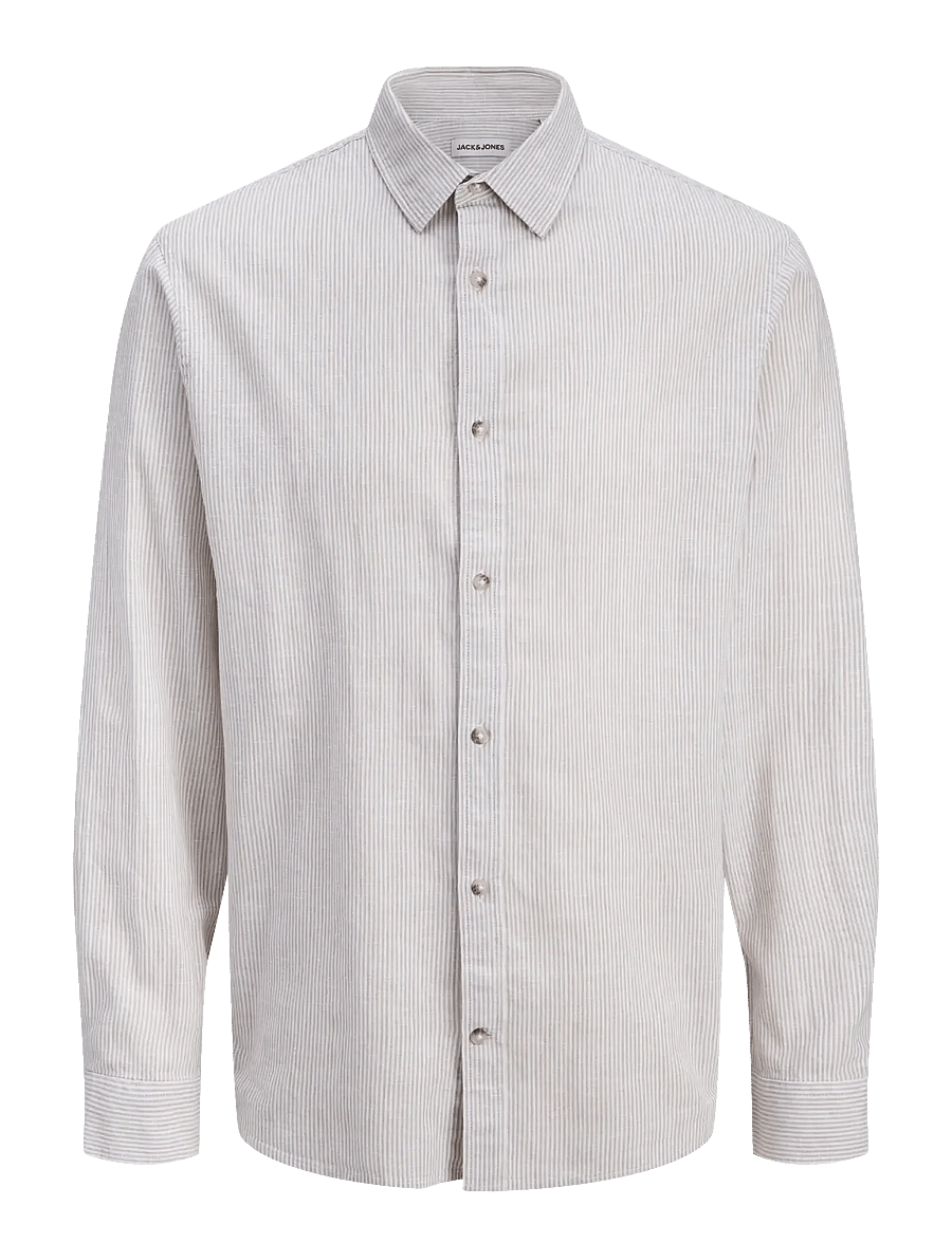 Jack & Jones - JJESUMMER LINEN BLEND SHIRT L/S SN - linen shirts - crockery - 1