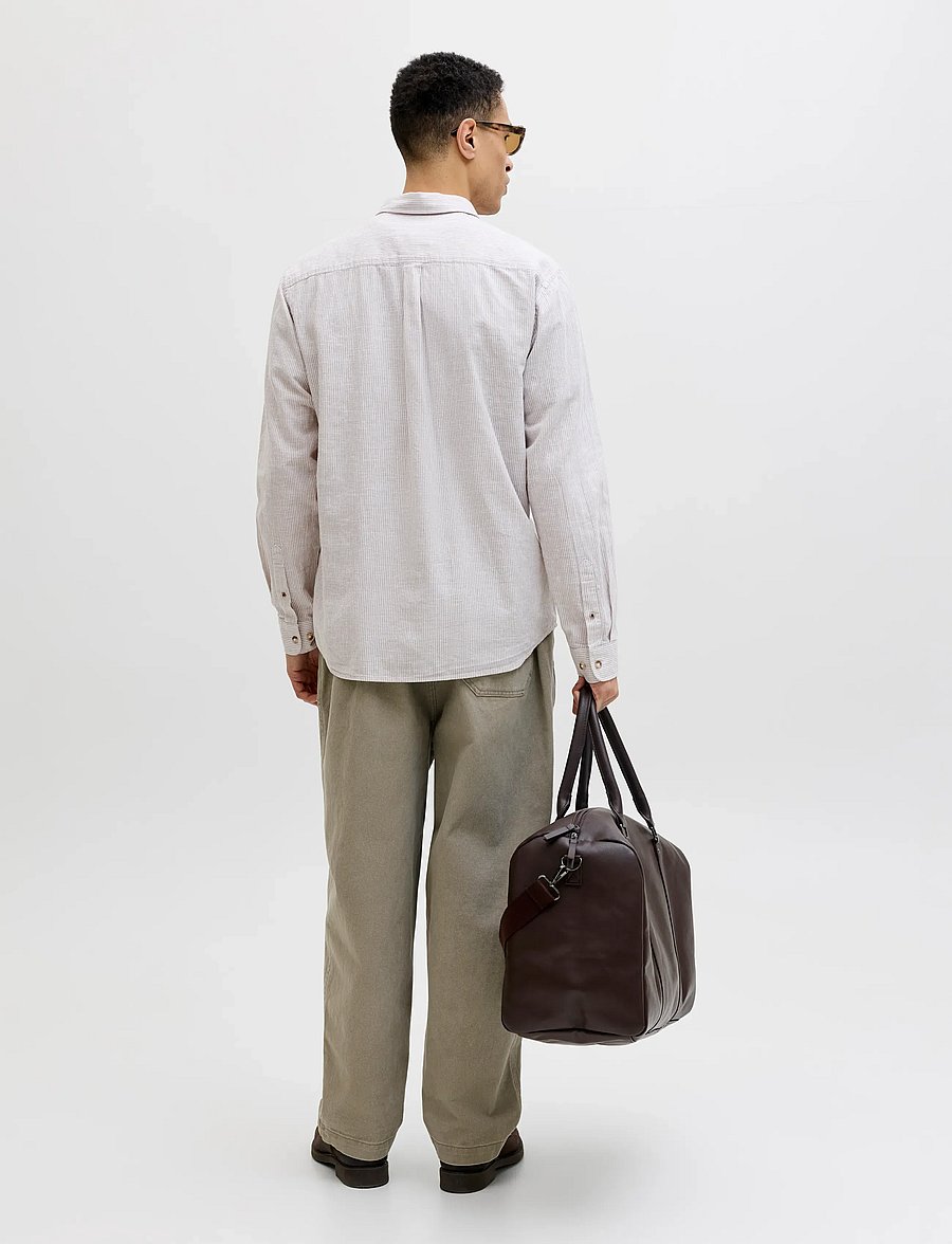 Jack & Jones - JJESUMMER LINEN BLEND SHIRT L/S SN - linen shirts - crockery - 2