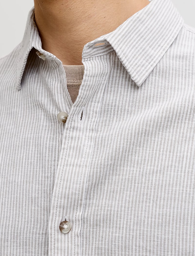 Jack & Jones - JJESUMMER LINEN BLEND SHIRT L/S SN - linneskjortor - crockery - 4