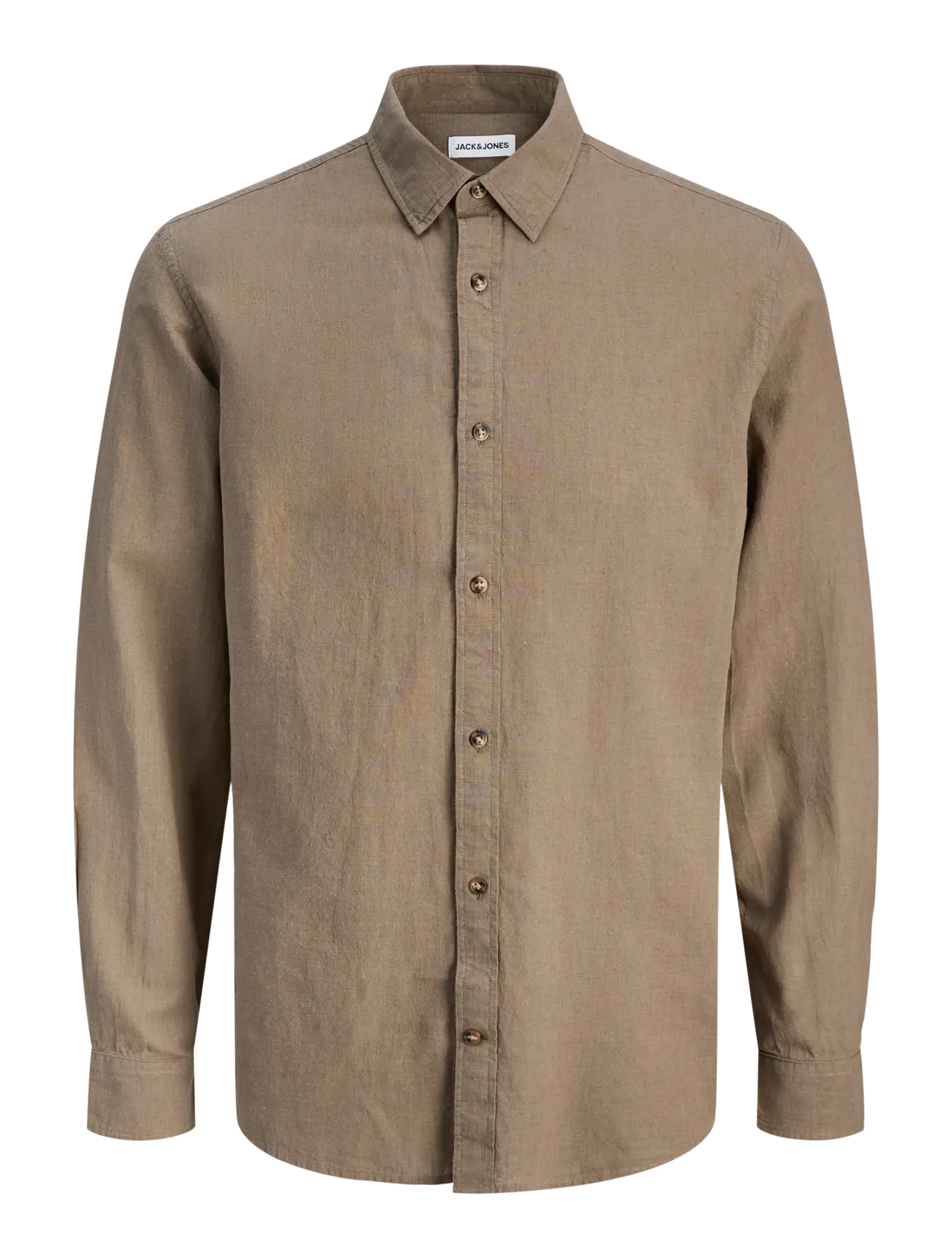 JACK & JONES Jjesummer Linen Blend Shirt L/S Sn Braun - S - Herren