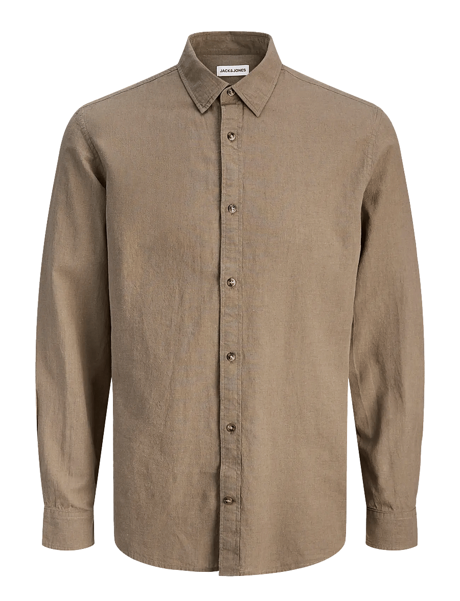 Jack & Jones - JJESUMMER LINEN BLEND SHIRT L/S SN - linased särgid - falcon - 1