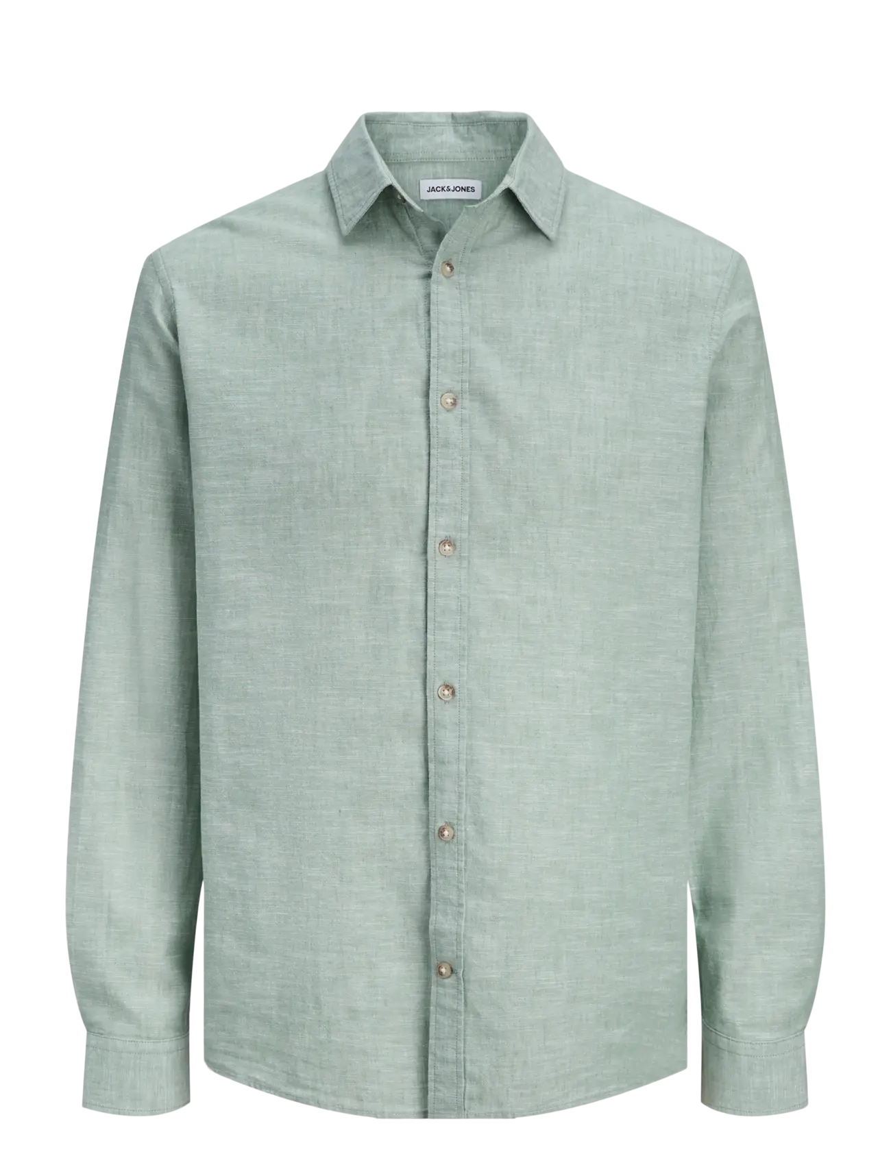 Jack & Jones JJESUMMER LINEN BLEND SHIRT L/S SN - Riided - GRANITE GREEN / green