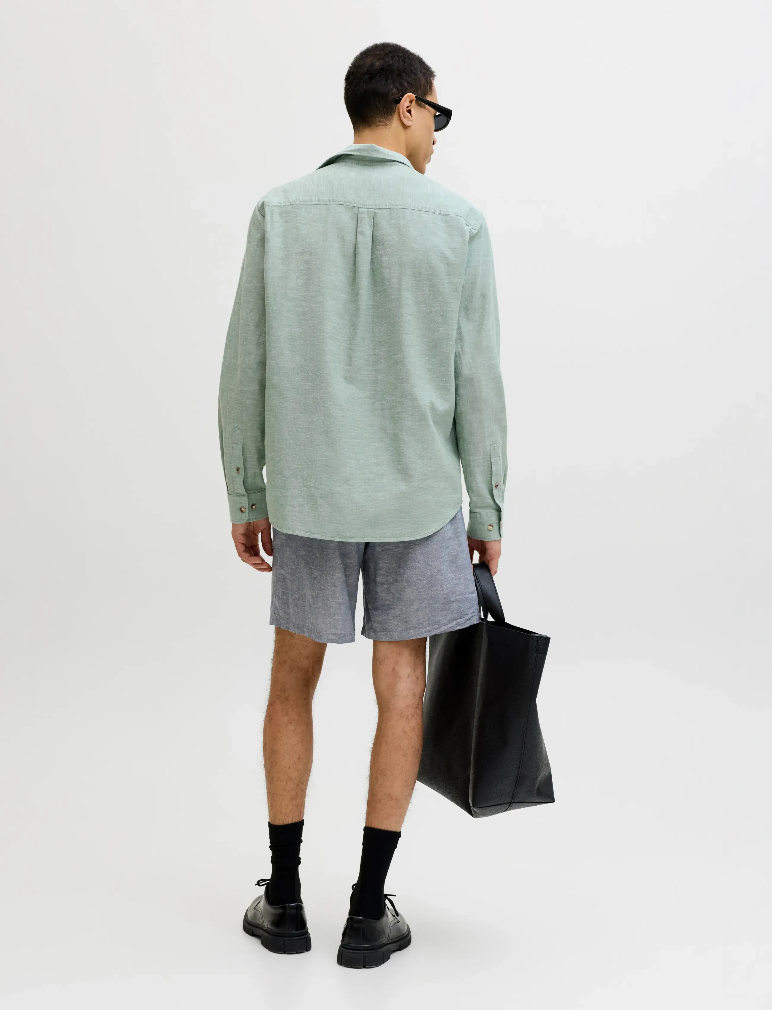 Jack & Jones - JJESUMMER LINEN BLEND SHIRT L/S SN - hørskjorter - granite green - 3