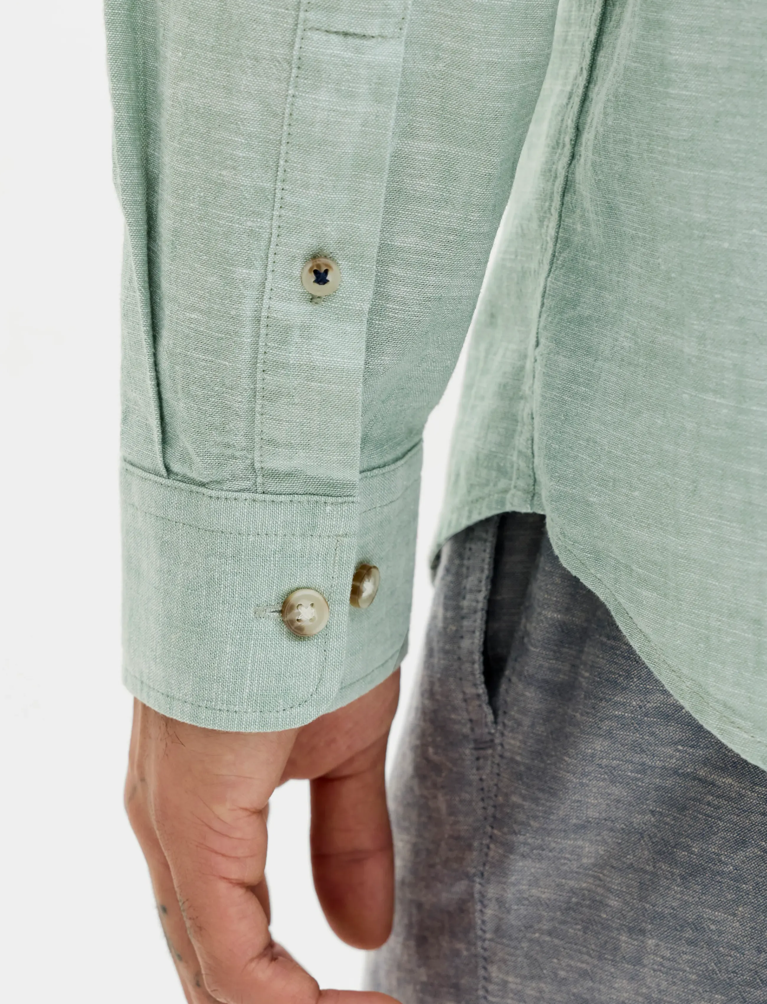 Jack & Jones - JJESUMMER LINEN BLEND SHIRT L/S SN - hørskjorter - granite green - 5