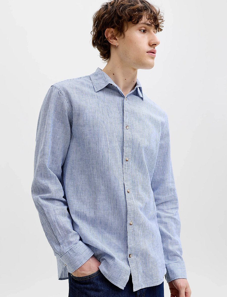 Jack & Jones - JJESUMMER LINEN BLEND SHIRT L/S SN - linen shirts - infinity - 5