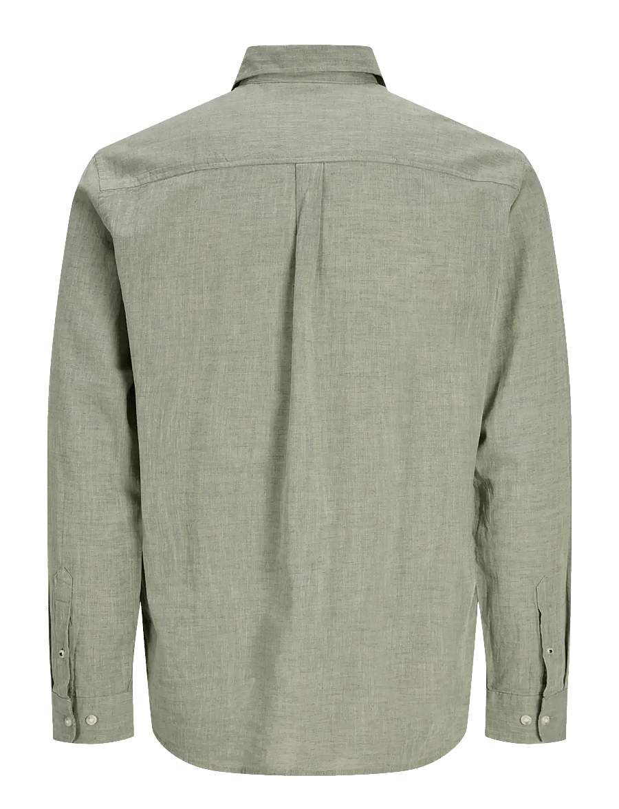 Jack & Jones - JJESUMMER LINEN BLEND SHIRT L/S SN - linen shirts - new sage - 2