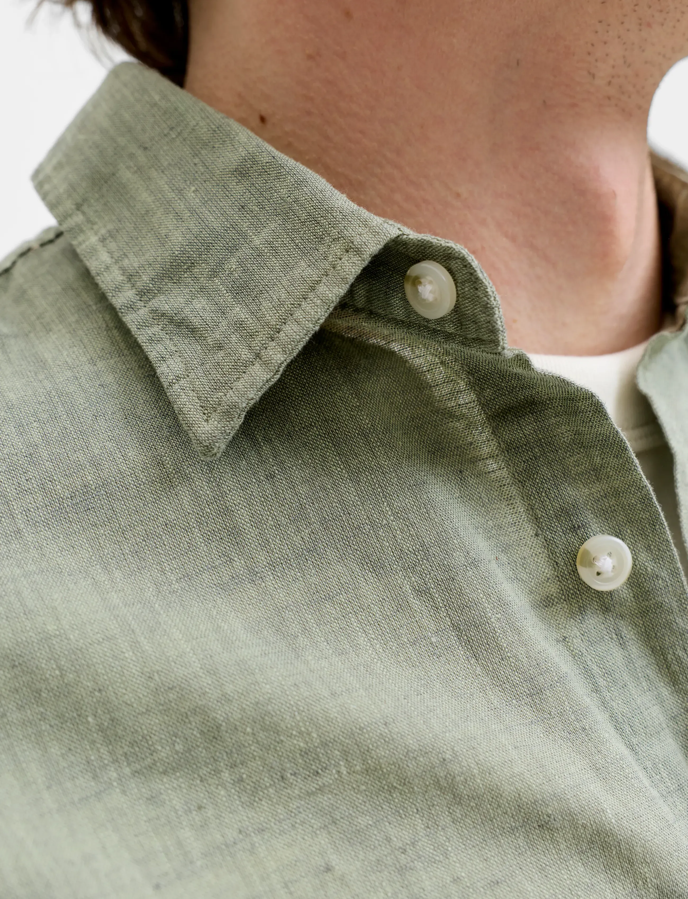 Jack & Jones - JJESUMMER LINEN BLEND SHIRT L/S SN - hørskjorter - new sage - 5