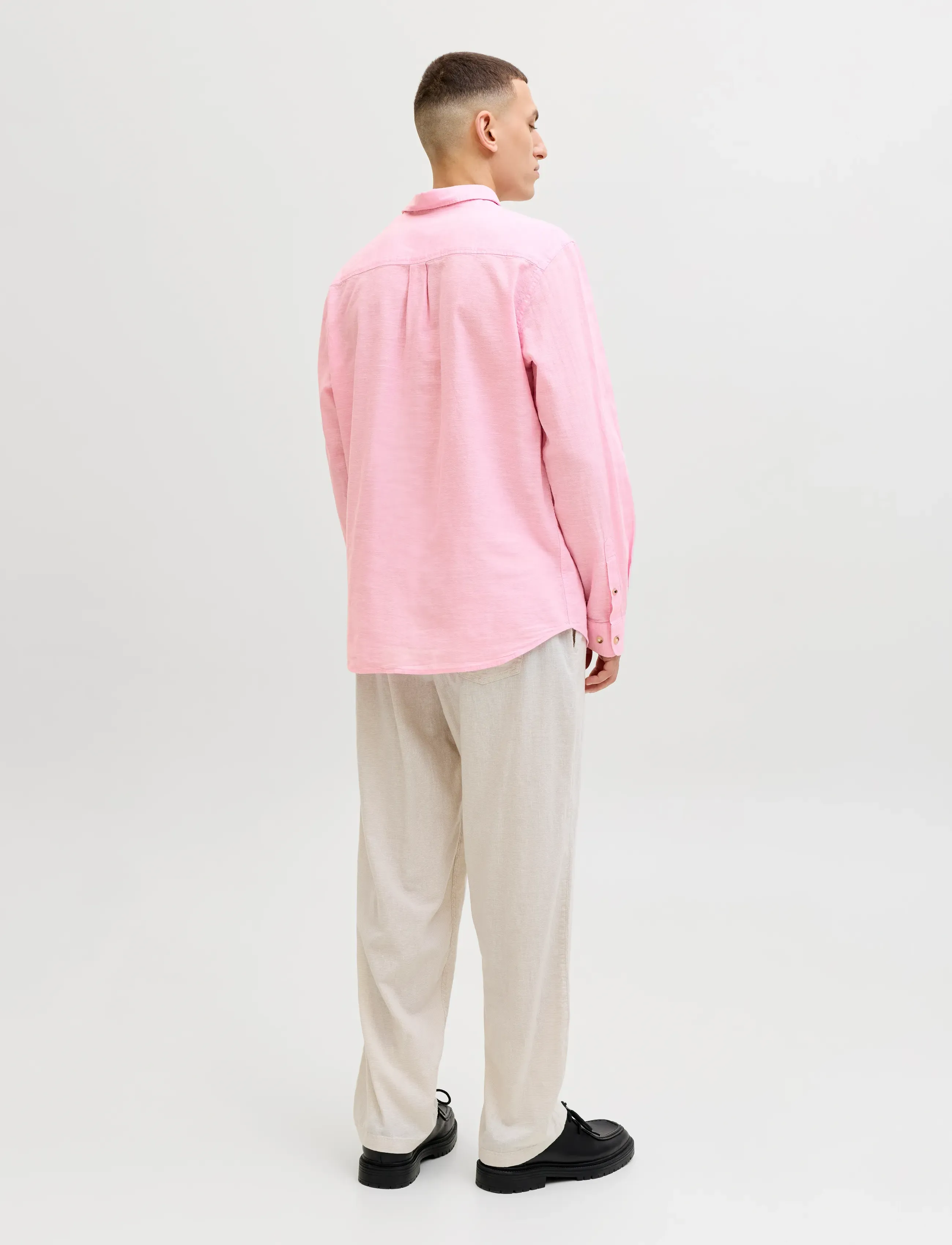 Jack & Jones - JJESUMMER LINEN BLEND SHIRT L/S SN - hørskjorter - prism pink - 2