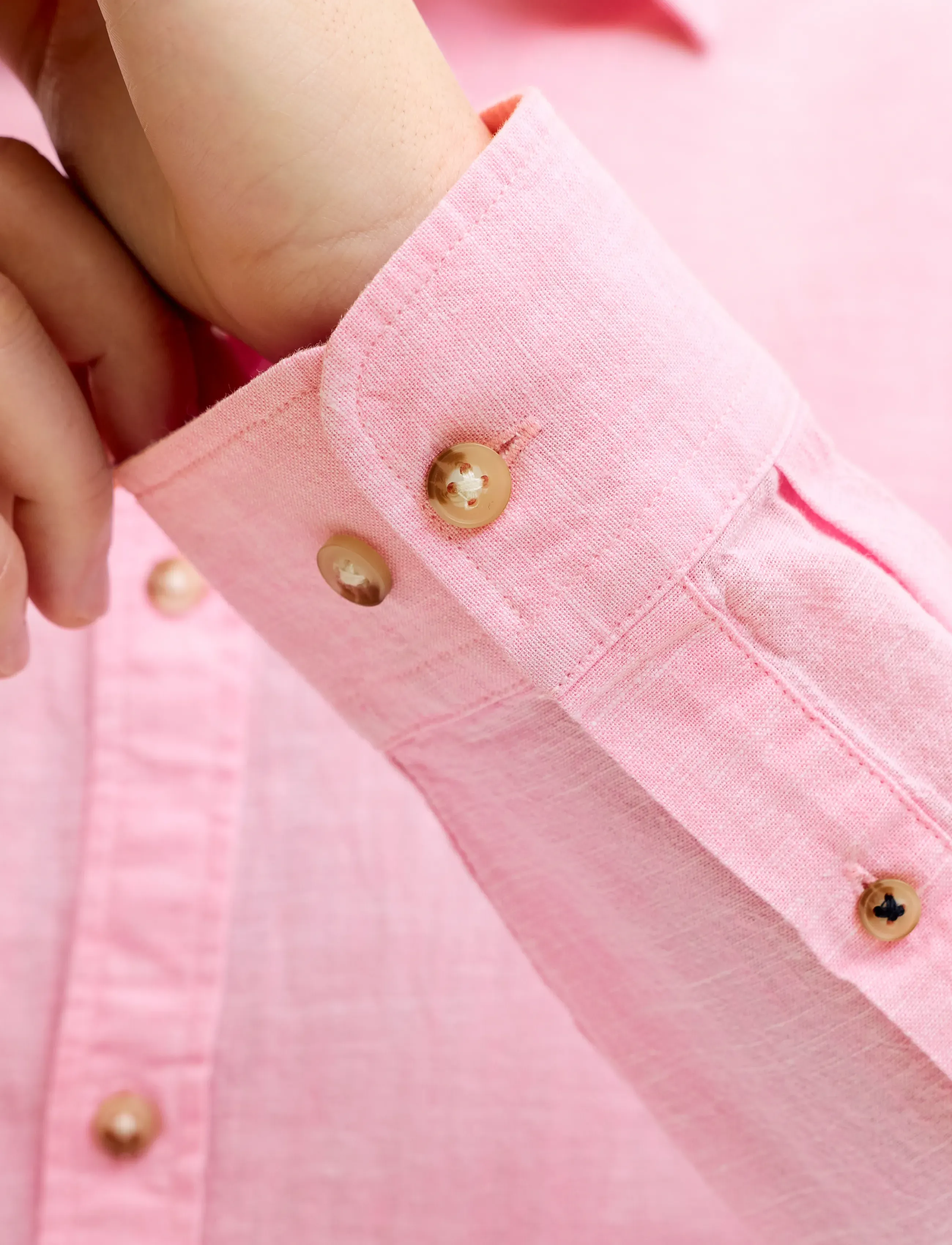 Jack & Jones - JJESUMMER LINEN BLEND SHIRT L/S SN - hørskjorter - prism pink - 4