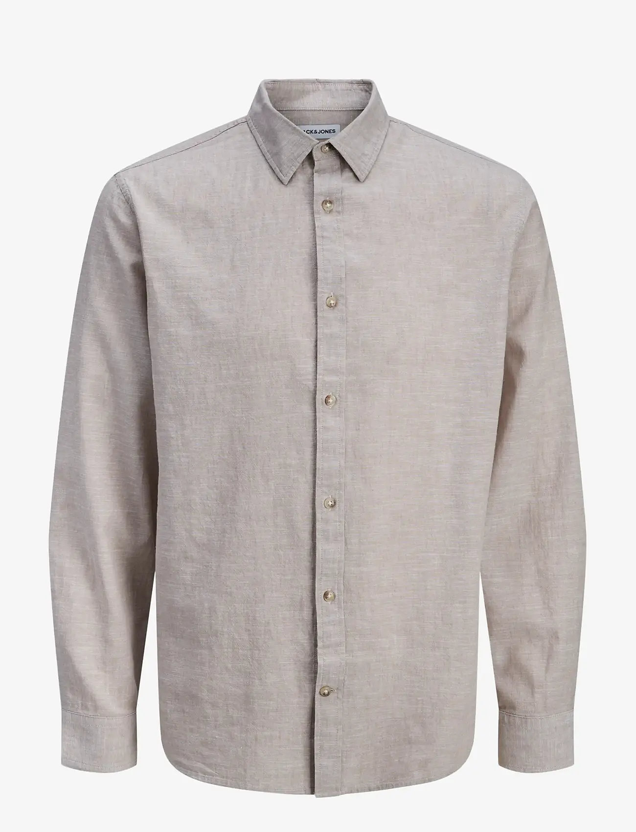 Jack & Jones - JJESUMMER LINEN BLEND SHIRT L/S SN - linneskjortor - string - 1