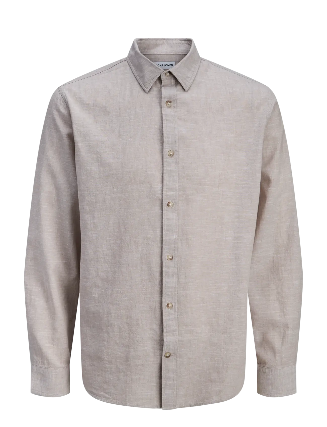 Jack & Jones JJESUMMER LINEN BLEND SHIRT L/S SN - Särgid - STRING / grey