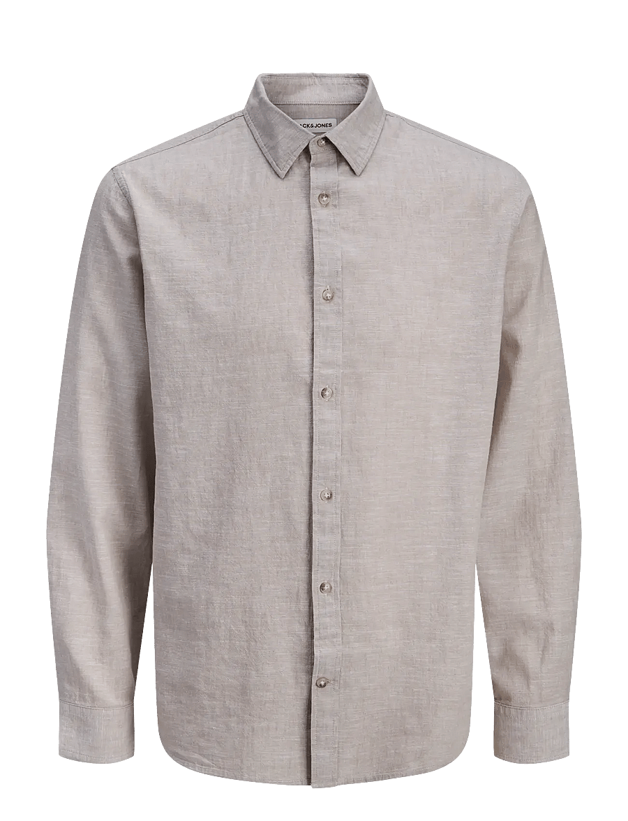 Jack & Jones - JJESUMMER LINEN BLEND SHIRT L/S SN - leinenhemden - string - 1