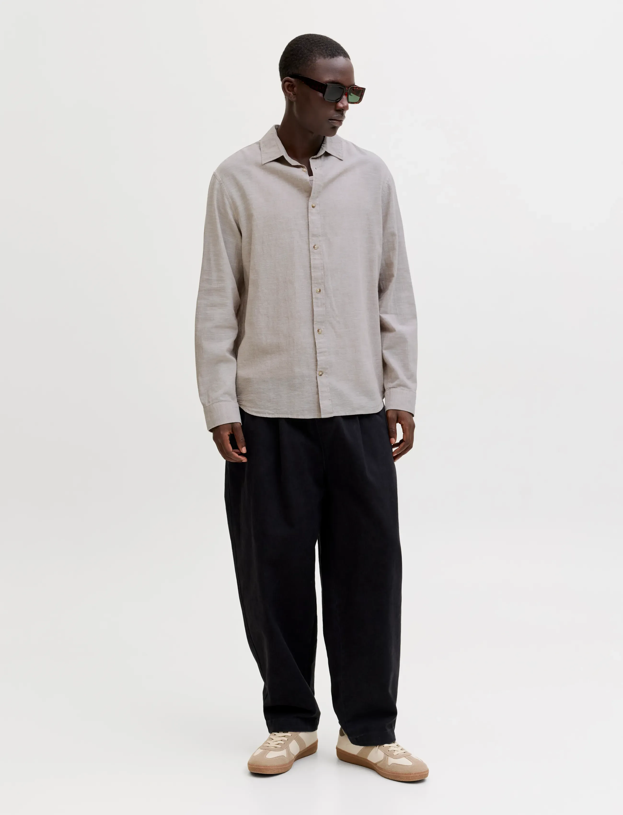 Jack & Jones - JJESUMMER LINEN BLEND SHIRT L/S SN - hørskjorter - string - 3